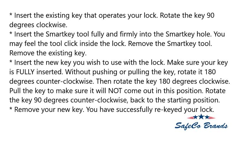 Rekey Kit for Kwikset Smartkey Locks Complete Kit SafeCo Brands (8