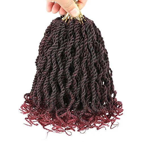 Leeven 8 Inch Burgundy Senegalese Twist with Curly...
