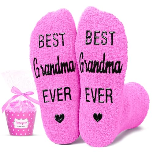 HAPPYPOP Mothers Day Socks for Grandma - Nana Gifts from Grandkids Grandchildren, Birthday Socks for...