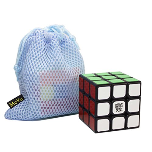 MOYU weilong GTS cubo mágico Puzzle Cubo de 3x3x3 velocidad suave girando Cube juguete cubo magico + un cubo de bolsa (negro)