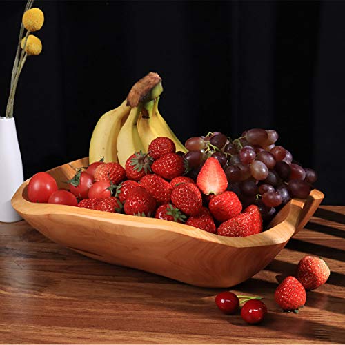 Deziwood Wooden Bowls For Decor, Natural Root Wood Crafts Bowl Salad Serving Bowls, Large Wood Bowl For Fruit Nut Or Decor (10"-12") #TOP2