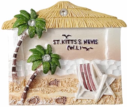 Imán decorativo 3D St. Kitts y Nevis para refrigerador miniatura 1