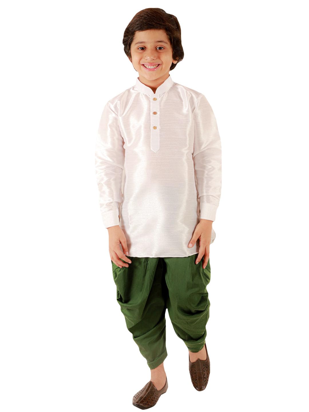 Jbn Creation Boys' Cotton Silk Blend Kurta And Dhoti Set (B1648)