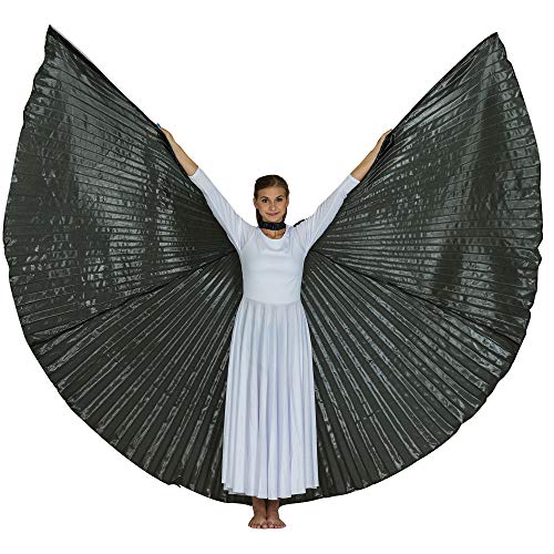Danzcue 360 Degree Worship Isis Wings, Solid Black, M-L-Adult #TOP12
