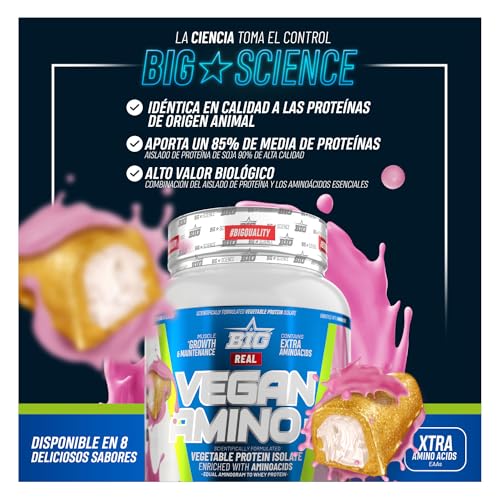 BIG-Proteina-Vegana-de-Soja-en-Polvo-100-Vegetal-para-Masa-Muscular-y-Recuperacion-Enriquecida-con-Aminoacidos-Deliciosos-Sabores-Sin-Lactosa-1Kg-1Kg-Banana-Choco-with-Protein-Pops