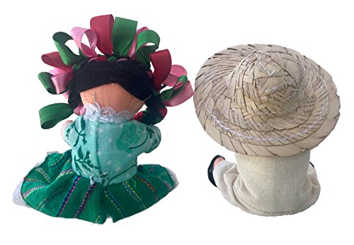 Muñecos de trapo artesanales mexicanos 5 pulg miniatura 6