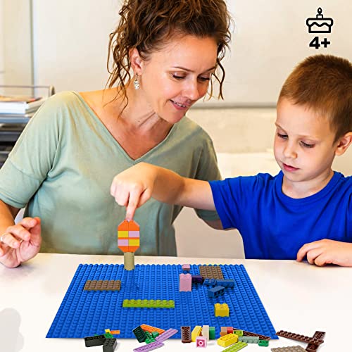 Image of Classic Baseplates Building Plates-10 inch x 10 inch Building Boards,100% Compatible with All Major Brands and Activity Table, Creative Platforms Mats for Toy Bricks (Green Blue, 8 Pack)
