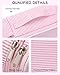Relavel Cute Makeup Bag for Girls, Portable Pink Cosmetic Bag, Dual-layer Makeup Pouch with Brush Holder, Multi-Functional Preppy Toiletry Organizer for Travel, Daily Use - Pink Strip