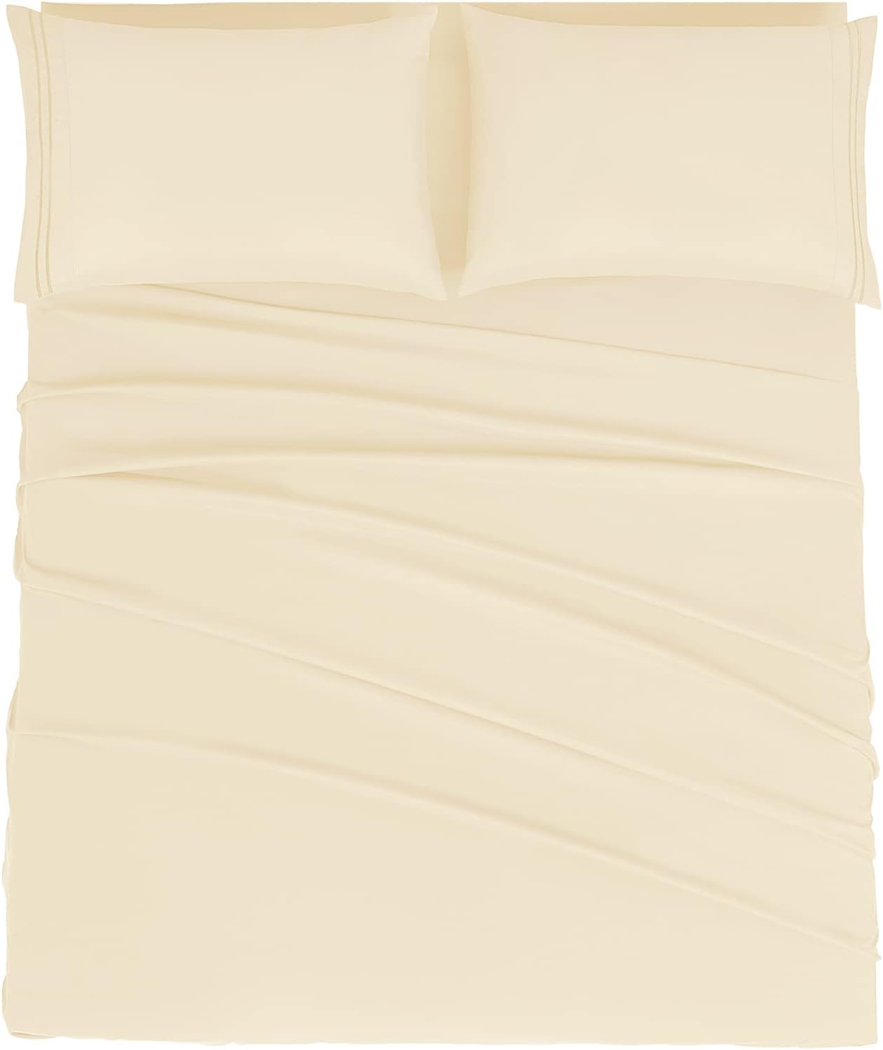 Mejoroom King Size Sheet Set - Soft Microfiber Bed Sheets,Deep Pocket Fitted Sheet, Hypoallergenic,Wrinkle& Breathable, Fade Resistant - 4 Piece (King, Taupe)