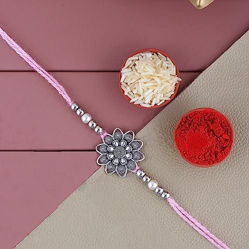 Image of Lucky Jewellery Rakhi Gold Plated Rakhe Boho Collection Rakshabandan Rakhee Bracelet for Bro /Brother /Bhaiya /Bhai /Bhabhi Rakshasutra (53-WEOR1-3149-LCT-1)