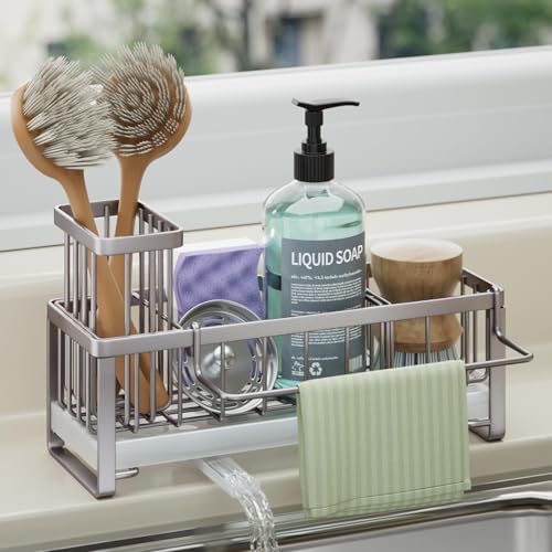 HapiRm Sponge Holder for Kitchen Sink - Self-draining Sink Caddy ...