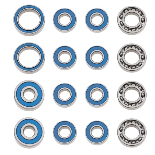 SG Store 16PCS RC Off-Road Car Front and Rear Bearings Kit 5x11x4 mm 7x14x3.5mm Open 5x14x5mm 10x15x4mm Compatible with Axial SCX10.2 SCX10 II Ar44