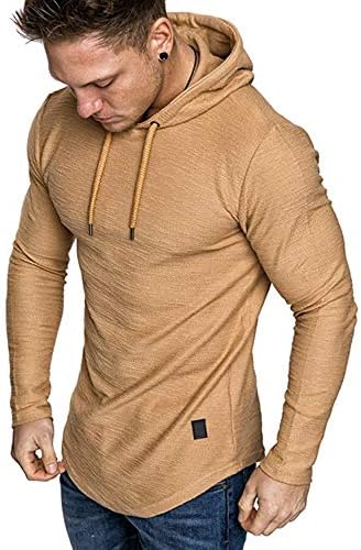 ODORKI Mens Fashion Athletic Hoodies Long Slevee Sport Sweatshirt Gym  Running Sweatshirt Solid Color Fleece Pullover T45 Khaki-XXXL: Buy Online  at Best Price in UAE - Amazon.ae