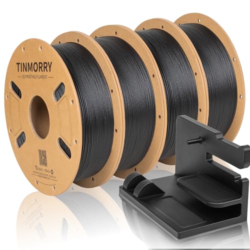 TINMORRY PETG-CF Carbon Fiber PETG Filament 1.75mm, 1 KG X 4, Black
