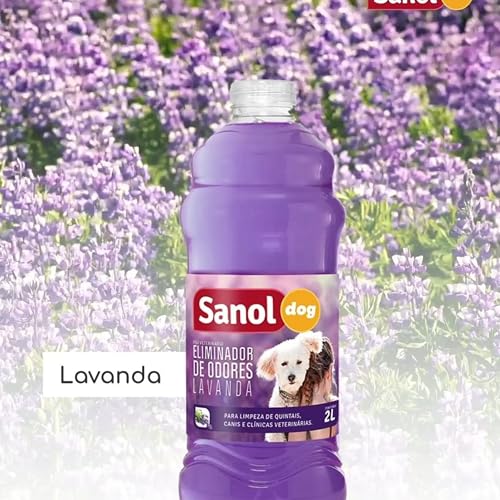 Eliminador de Odores Para Cães e Gatos, Lavanda, Sanol Dog, 2 litros, Roxo