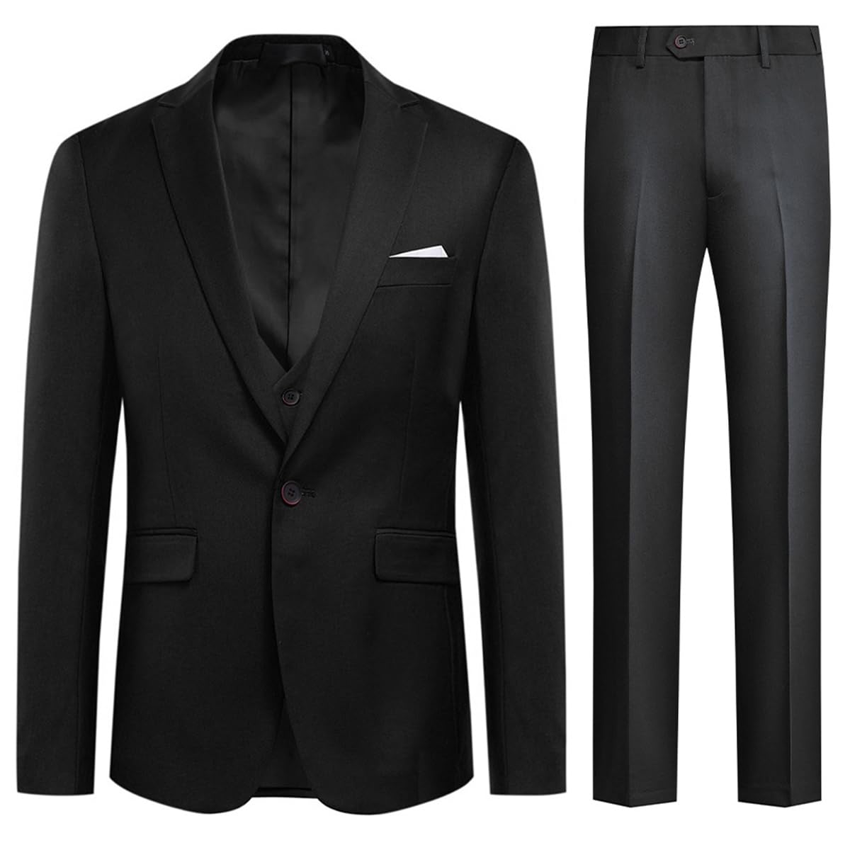 QZI Heren Slipjaspak Slim Fit Driedelige set met piek revers