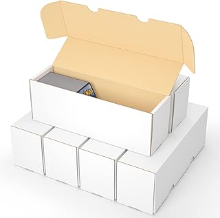 Trading Card Storage Box,Sports Card Storage Boxes, 6-Pack Cardboard Card Storage Box for Baseball Cards, Football Cards, Basketball Cards, Collectible Gaming & Trading Cards