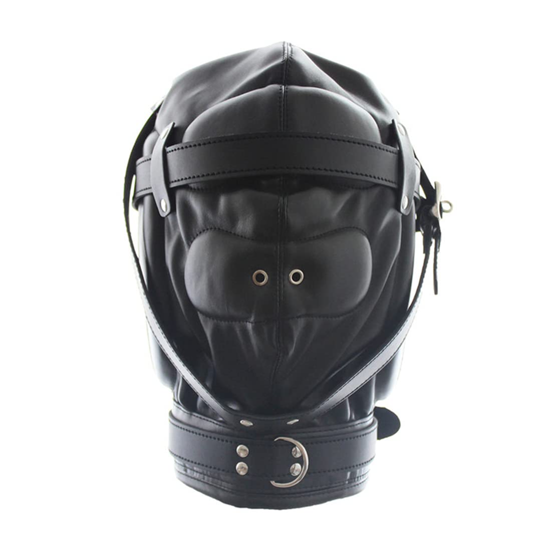 MYNCBD Adjustable Leather Masks Breathable Head Masks Cosplay Head Hood Outdoor Riding Windproof Punk Headgear