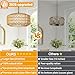 Farmhouse Chandelier Light Fixture, 5-Light Rattan Boho Chandeliers for Dining Room, Hand Woven Pendant Light with Linen Shade, Rustic Hanging Lighting for Kitchen Island, Bedroom (Bulb Not Included)