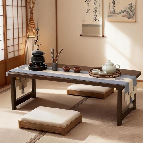YHGSYXL Japanese Floor Table Bamboo Japanese Folding Table Portable Solid Wood Japaneses Coffee Table, No Assembly Folding Coffee Table for Sitting on The Floor, Easy Storage by YHGSYXL - Image 3