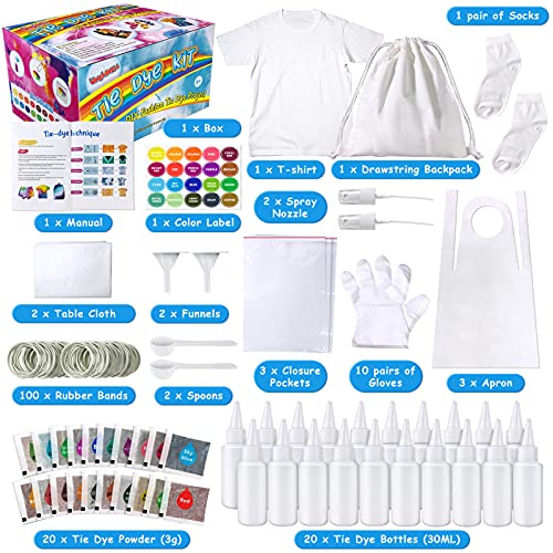 Batikfarben Unglinga Set Tie Dye Kit mit 20 Farben für Stoffe
