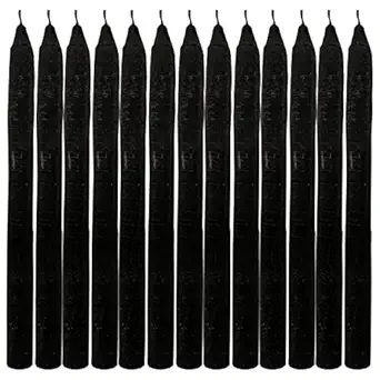 R Wellness Soy Wax Spell Taper Pagan Wicca Altar Ritual Candles (Black, 7 Inch) - Pack of 30