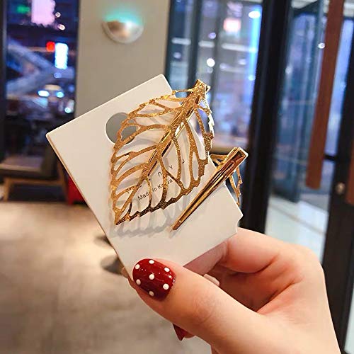 Pinzas para el cabello hojas huecas vintage doradas 2 pcs miniatura 2