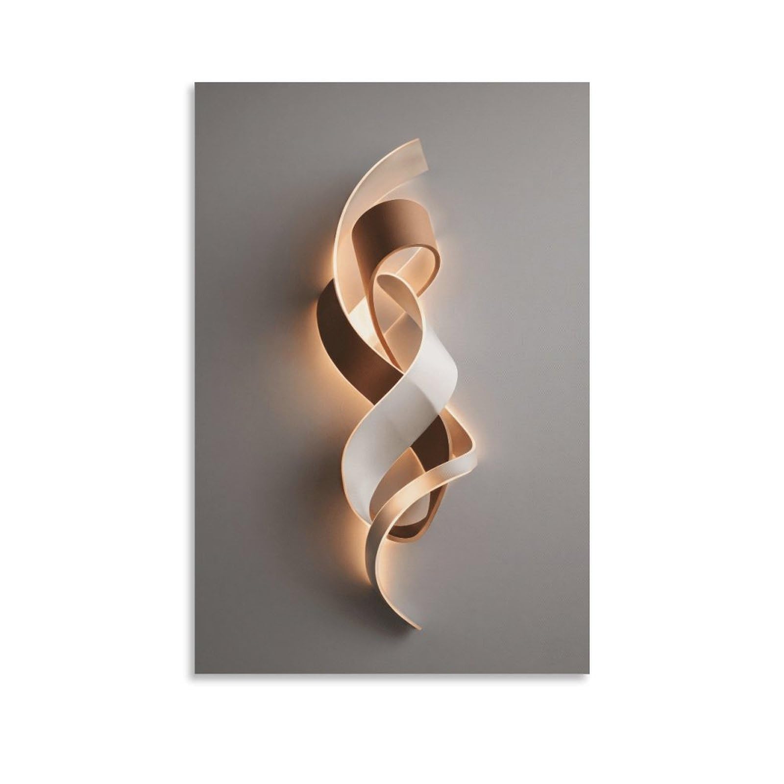 XPASHIQWC Brown-White Spiral Shape Poster Artwork Giclee Canvas Prints Modern Wall Art Picture Wall Hanging for Living Room Bedroom Home Decorations 20x30inch(50x75cm)