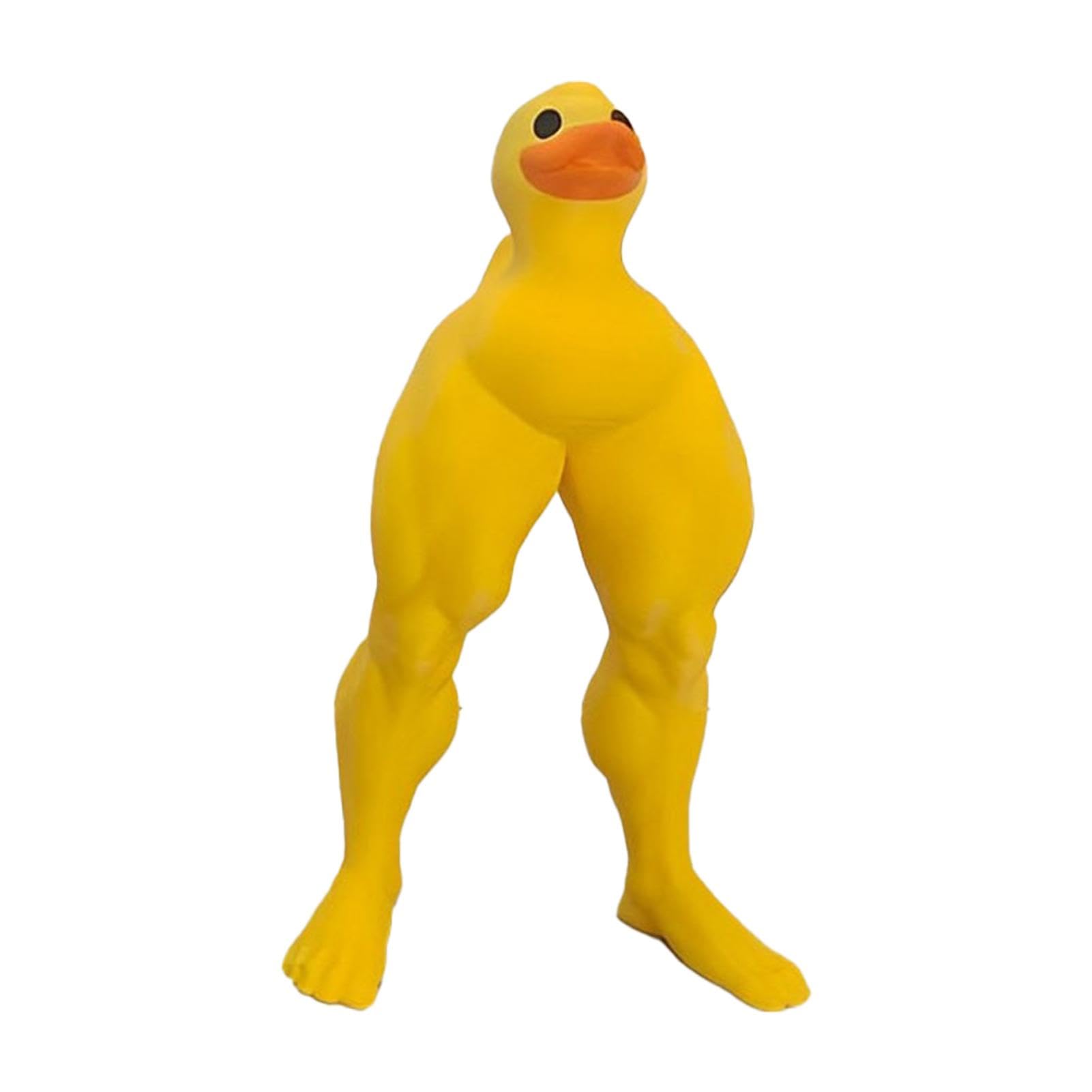 WEITING Muscular Legs Duck, Muscular Legs Rubber Duck, Funny Muscular Duck Desktop Decoration, Funny Muscle Duck Sculptures For Car Desk Bookshelf, Funny Gif-t For Fitness Enthusiasts