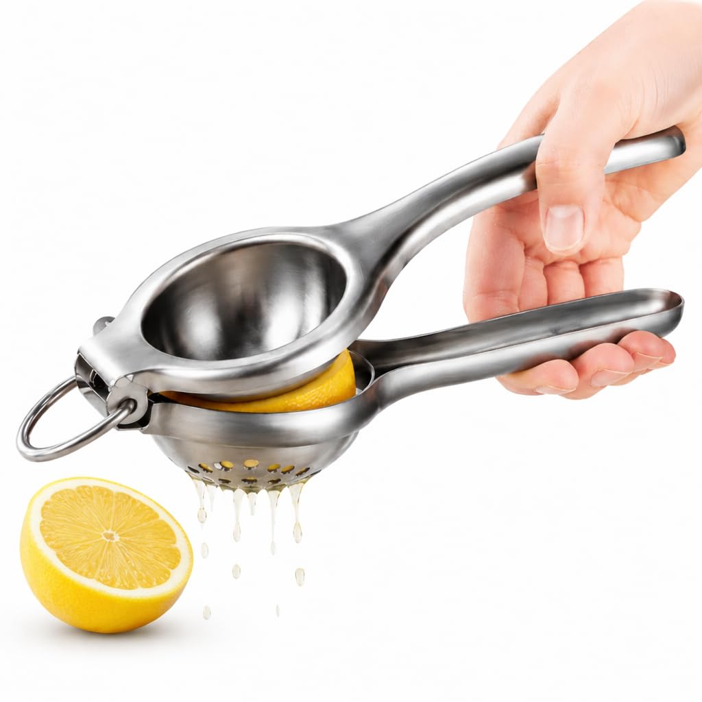 Manual Lemon Squeezer, Heavy Duty Hand Press Citrus Juicer, Sturdy Metal Lime Squeezer, Easy to Clean Orange Juicer for Citrus Fruit