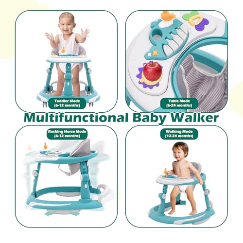 Baby Walkers for Boys Girls Learning Walker with Rocking Horse Function Activity Entertainment Table Sit to Stand Height Adjustable Multifunctional Walker for Baby Toddlers - Image 6