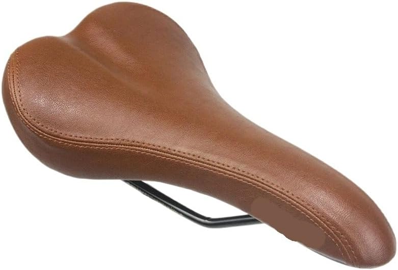 Retro PU Leather Bicycle Saddle Vintage Cushion for Road Bikes & MTB Classical Brown/Black Sport Cycling Seat