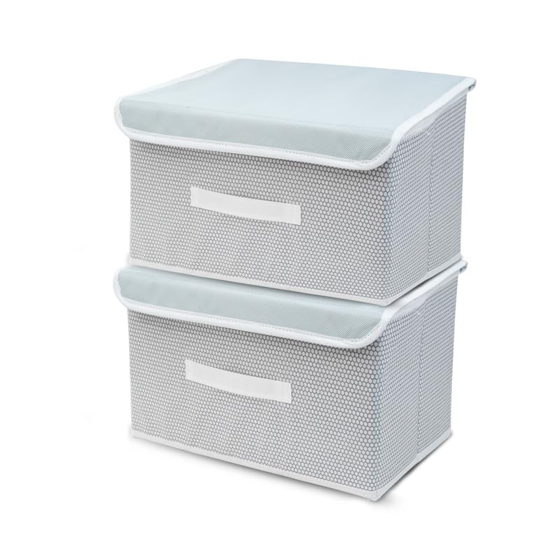 M Teaser Non-Woven Big Storage Box with Lid & Handles Foldable Cloth Storage Basket/Bin Ideal for Organizing Toys & Clothes (Grey, Pack of 2) (B0CR153QVM) Amazon Price History, Amazon Price Tracker