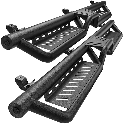 AUTOSAVER88 Running Boards Two Stairs Side Steps Compatible with 2018-2026 Jeep Wrangler JL JLU...
