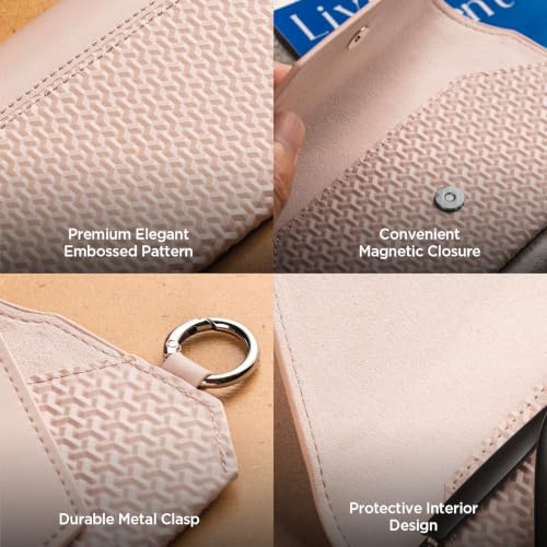 Image of VULKIT Portable Leather Eye Glasses Case for Women & Men, Slim Sunglass Case, Unisex Eyeglass Case