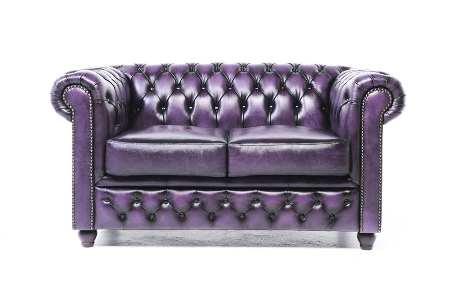 Chesterfield Brighton - The Brand Sofa | 2 Seater | 100% Leather Handmade Original Width 150cm (Antique Purple)