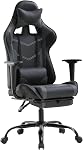 FDW Chaise de jeu Ergonomic Computer Racing Style Bureau chaise réglable High Back Gamer chaise pour le bureau à domicile avec repose-pieds Lombar Support, blanc