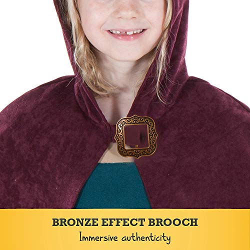 Pretend to Bee - Disfraz de vikingo, para mujer, capa educativa, 9 – 11 años, alta calidad, disfraz para niños | Disfraz de capa con capucha para niñas y vikingos | Disfraces de fantasía para niños