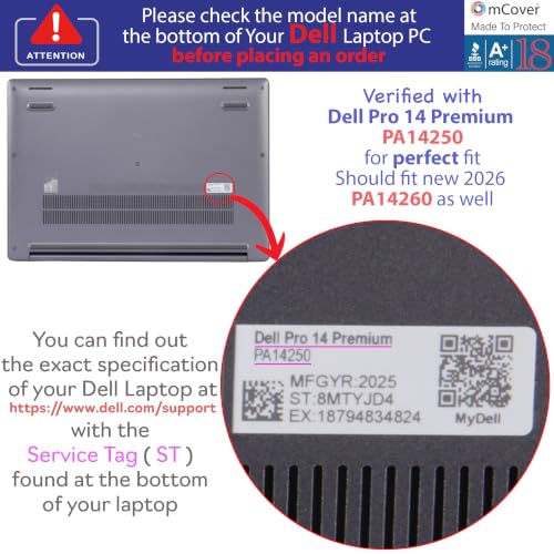 Funda Dell Pro 14 PA14250 carcasa mCover resistente de policarbonato azul 5