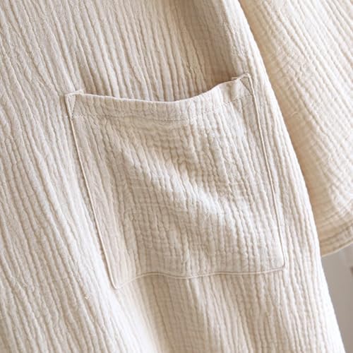 Bata de baño holgada para mujer: kimono transpirable y pijama de algodón 5