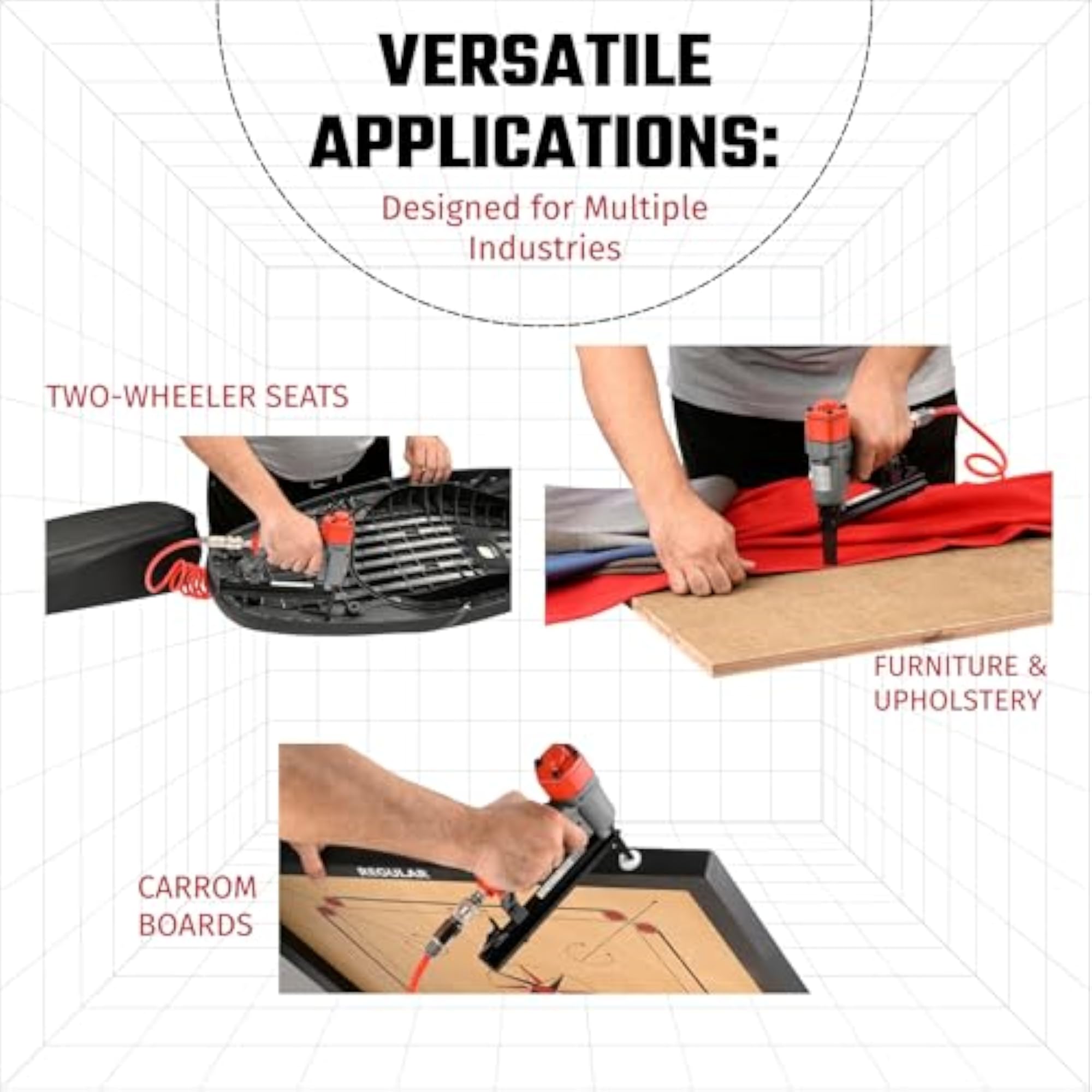 ECO-PS8016LN Pneumatic Stapler, Heavy-Duty 50-90 PSI