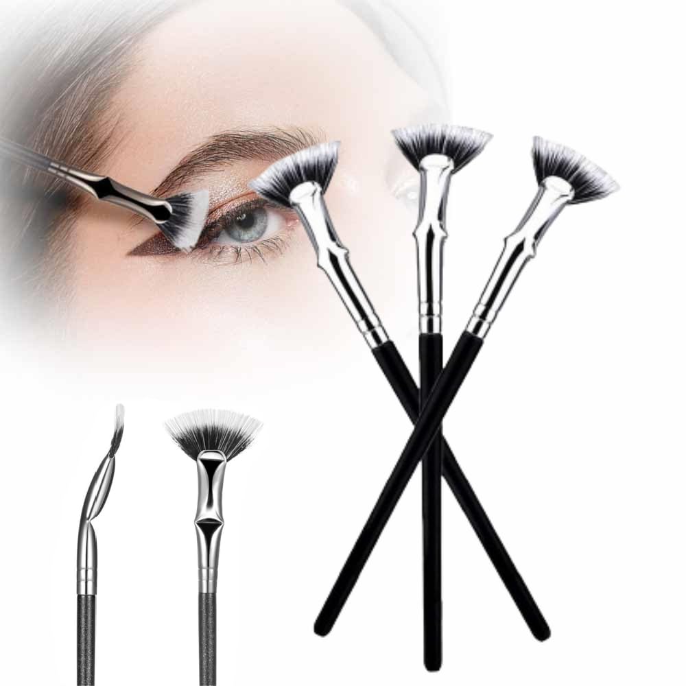 Folding Angle Scalloped Lash Brush, 2024 NEW Mascara Fan Brush for Lashes Eyelash Separator Tool, Eyelash Comb for Upper Lower Eye Lash Makeup Tools,