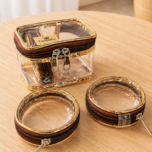 Image of Trendifly Set of 3 Transparent PVC Bangle Bracelet Chudi Case Organiser Box Pouch for Women | Multipurpose Travel Jewelry Earrings Rings Chain Storage Organizer
