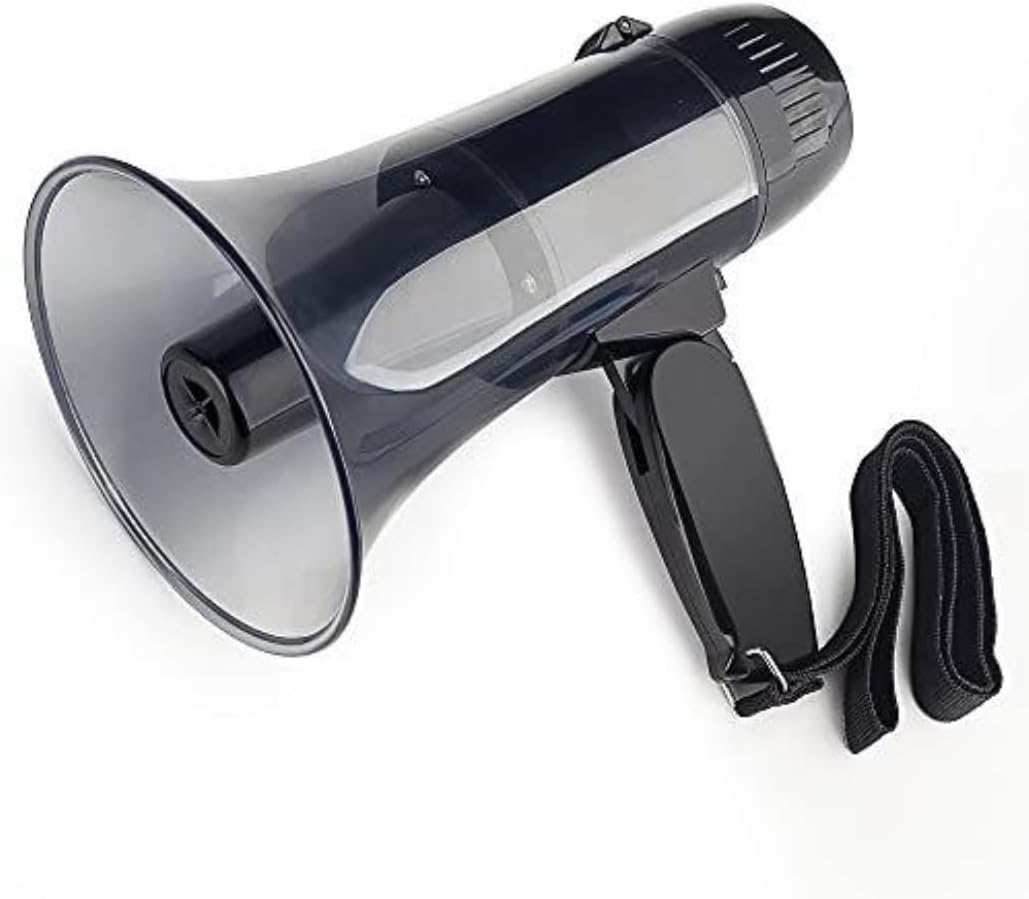 Cheerleading Megaphone Speaker Bullhorn Portable Megaphone 20 Watt Bullhorn Speaker USB Port W/Built-in Siren and Alarm Modes Recording Safety Drills Bullhorn