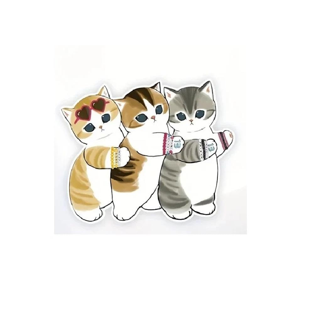 Auto Accessory Multi Color Three Cats Decorative Vinyl Sticker DIY Decoration for Car Window Laptop Accessories