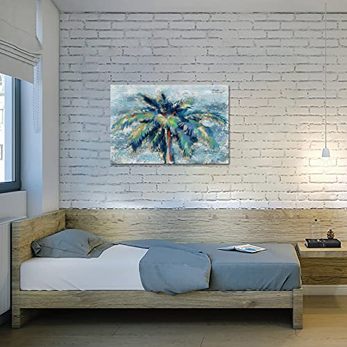 Rnnjoile Palm Tree Canvas Painting Colorful Tropical Wall Picture Art Large Canvas Artwork For Home Bathroom Living Room Bedroom Decor #TOP2