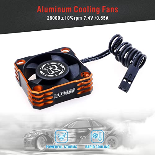 Surpass Hobby Rc Motor Cooling Fan 30X30Mm 28000Rpm Rc Esc Heatsink Fan For Rc Car 1/8 1/10 1/12 Blushless Motor (Orange) #TOP7