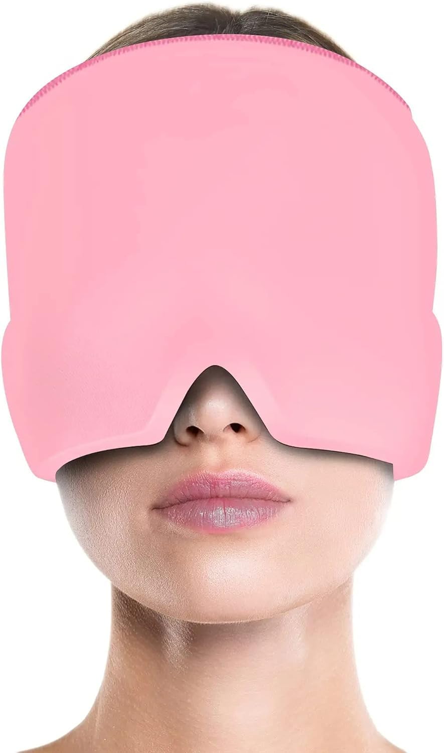 Headache Relief Hat for Migraines, Tension, and Stress, with Reusable Ice Gel Pack for Puffy Eyes. One Size Fits All.(Any Color)