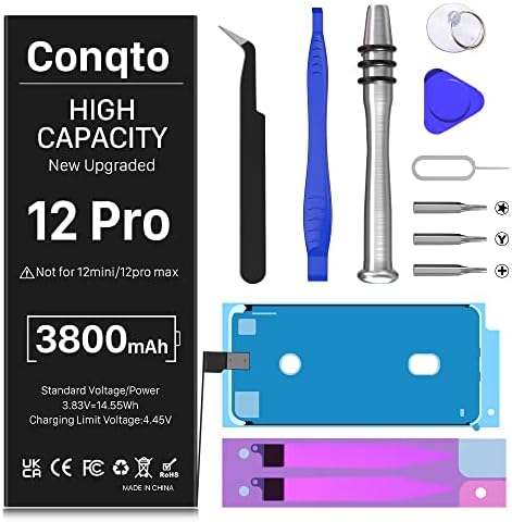 Bokman Batteria 3800mAh Per IPhone 12/12 Pro – Li-Ion Ad Alta Capacità, Con Kit Strumenti, 1200 Cicli - 4