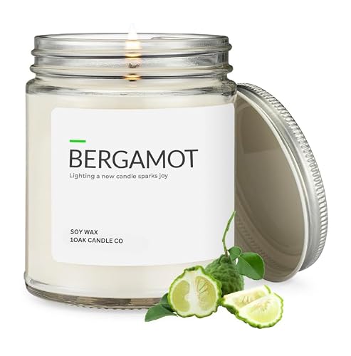 1OAK Soy Wax Scented Candles (Bergamot) - Long Burning Premium